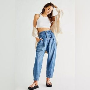 Free People Blue High-Waisted Pants